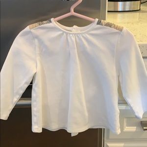 18 mth baby girl Burberry white long sleeve shirt